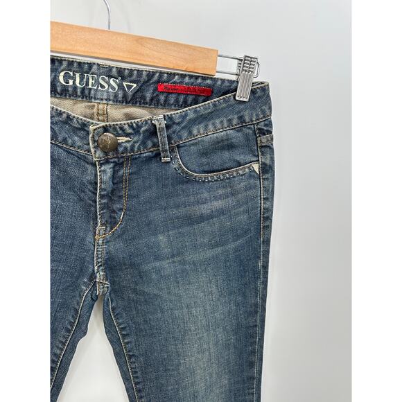 GUESS Mid Rise Dark Wash Bootcut Denim Jeans Stretch Womens Size 28 - Picture 4 of 9